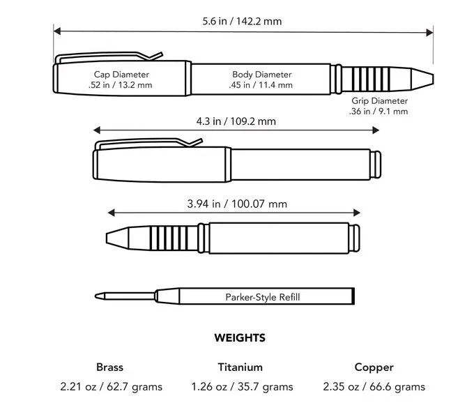 Base Line Capped Titanium Pen - Image 6