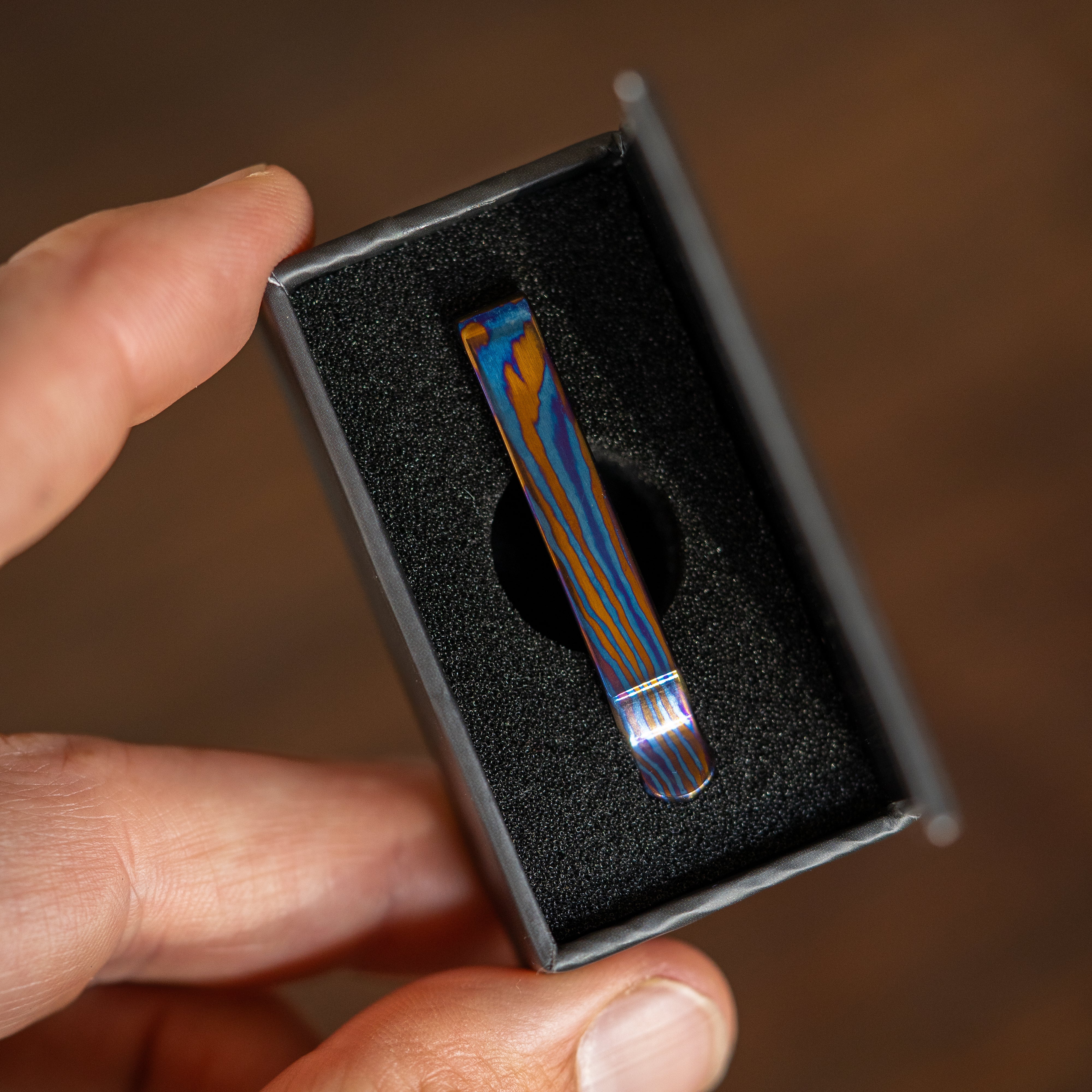 Ti Damascus CNC Milled Pocket Clip - Image 5